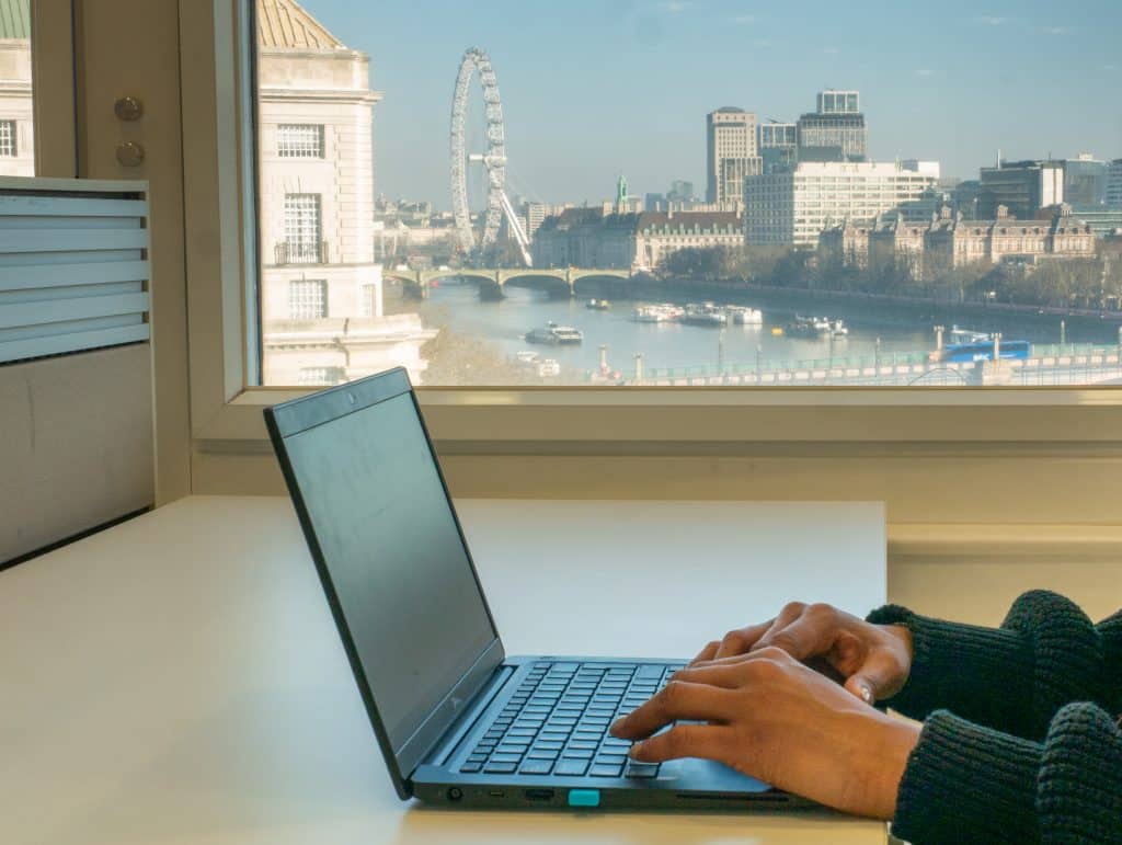 London Eye view from offices at Citibase Millbank by Barabas Balog