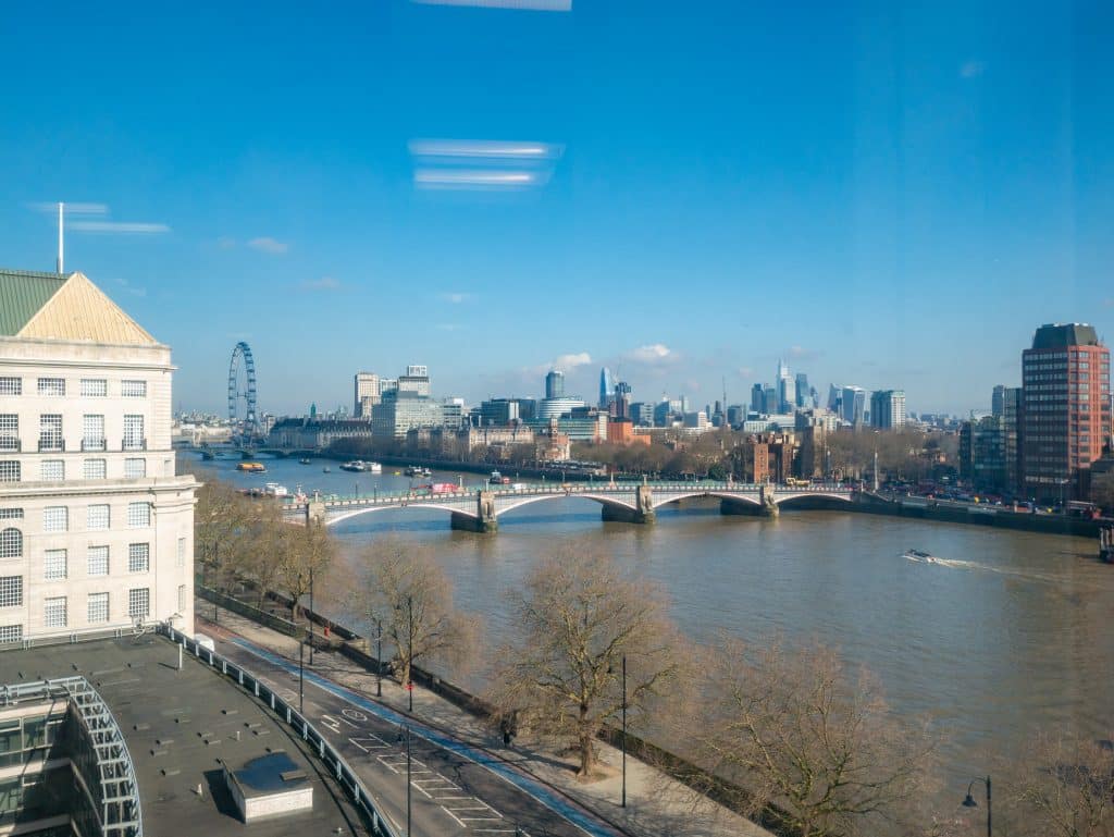 London Eye view from offices at Citibase Millbank by Barabas Balog